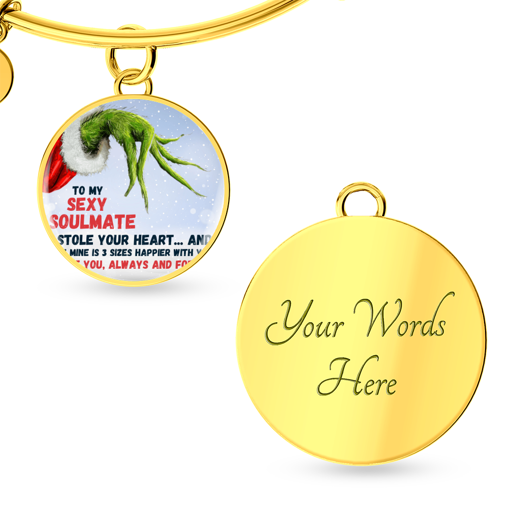 Custom Photo Bracelet Christmas Gift – Personalized Heart Bangle for Soulmate