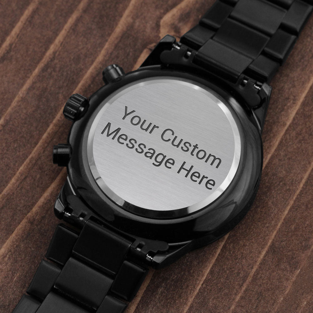 Non Message Card Black Chrograph Watch