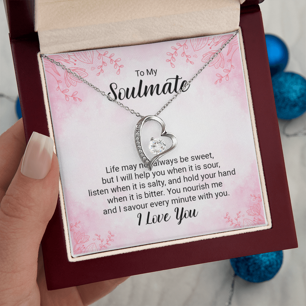 To my Soulmate Massage Card Necklace