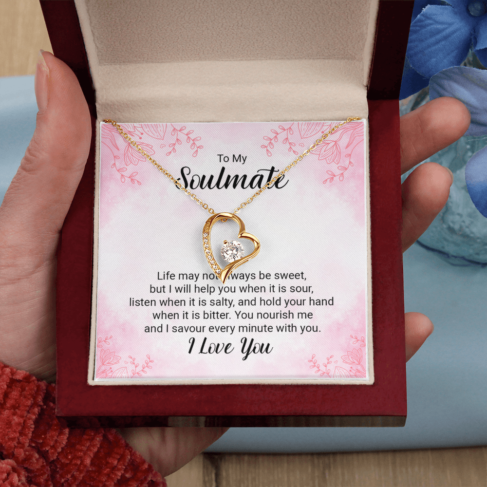 To my Soulmate Massage Card Necklace