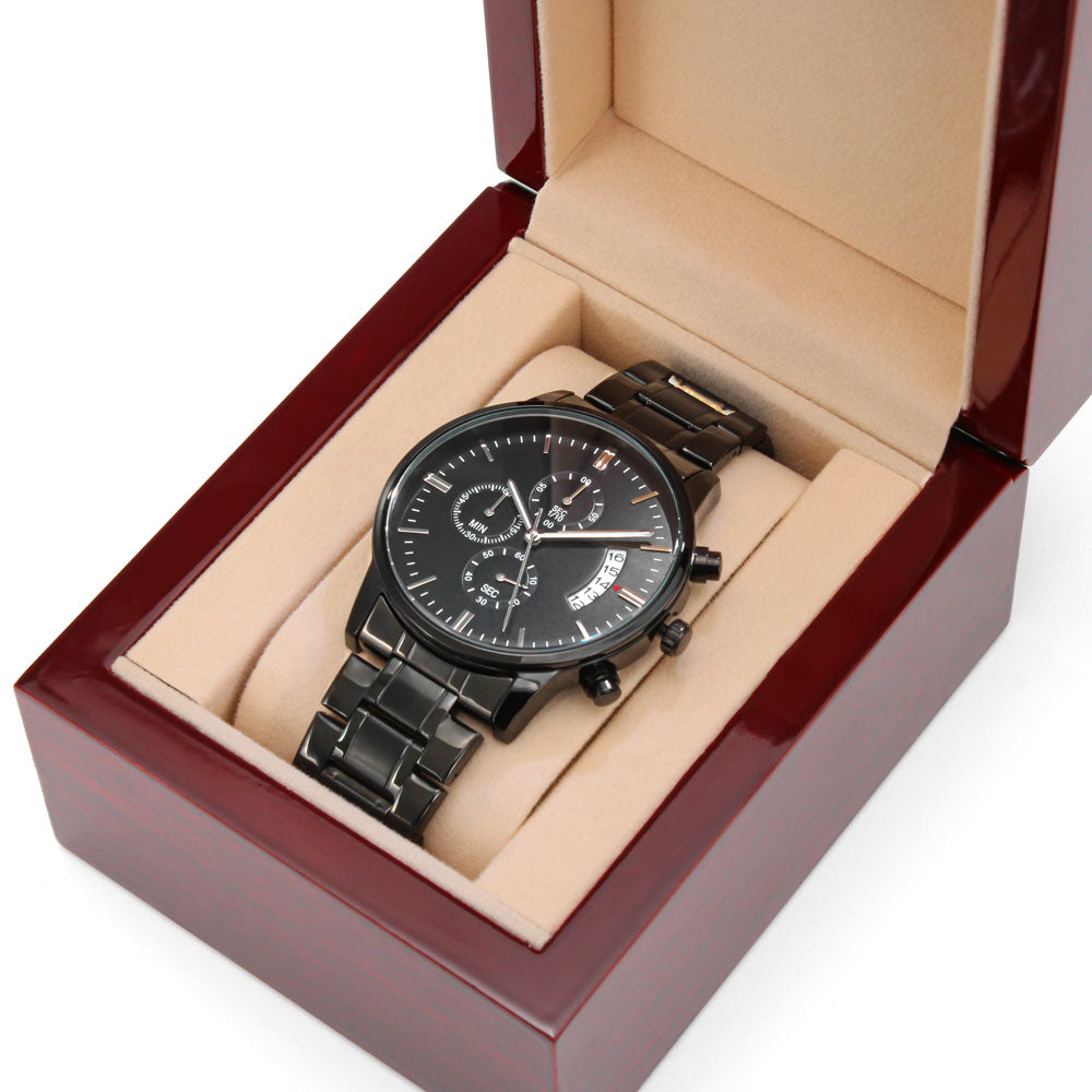 Non Message Card Black Chrograph Watch
