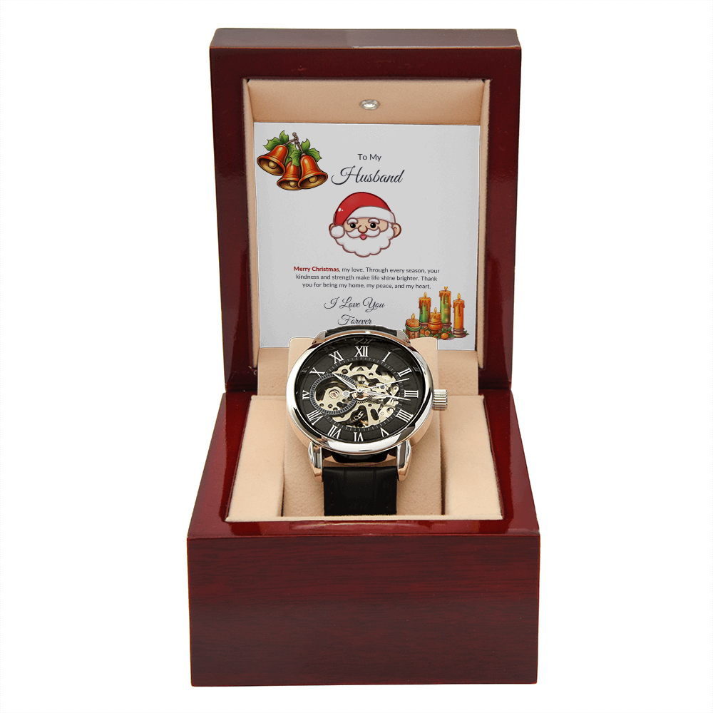 Christmas Gift for Husband – Luxury Watch with Merry Christmas Message Card