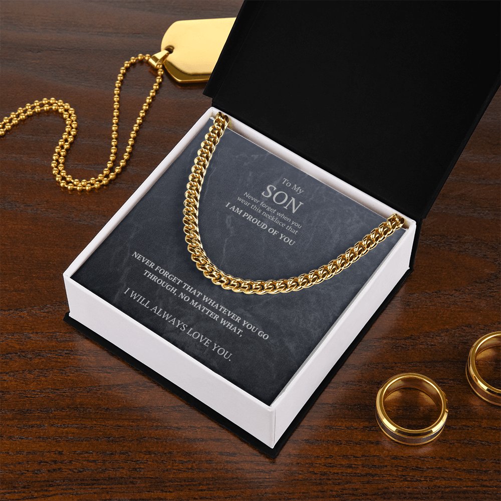 Cuban Link Chain Massage card. To my Son