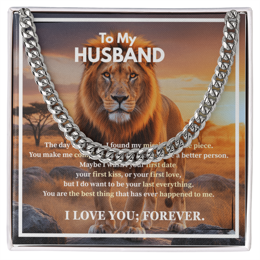 To My Husband Massage Card Necklace