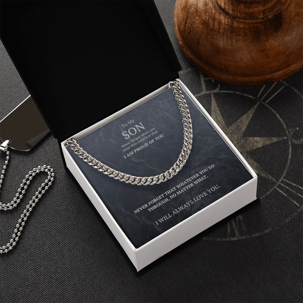 Cuban Link Chain Massage card. To my Son
