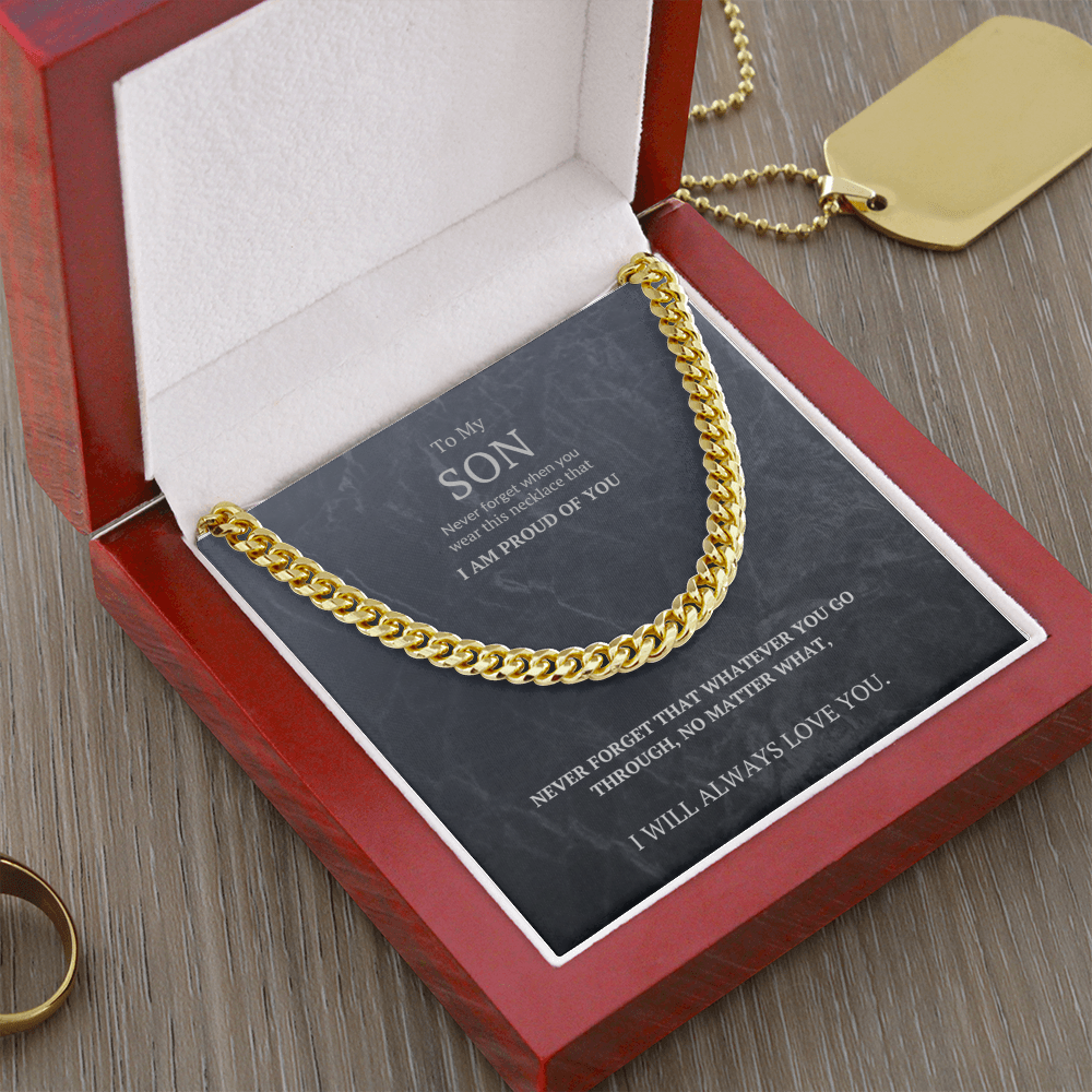 Cuban Link Chain Massage card. To my Son
