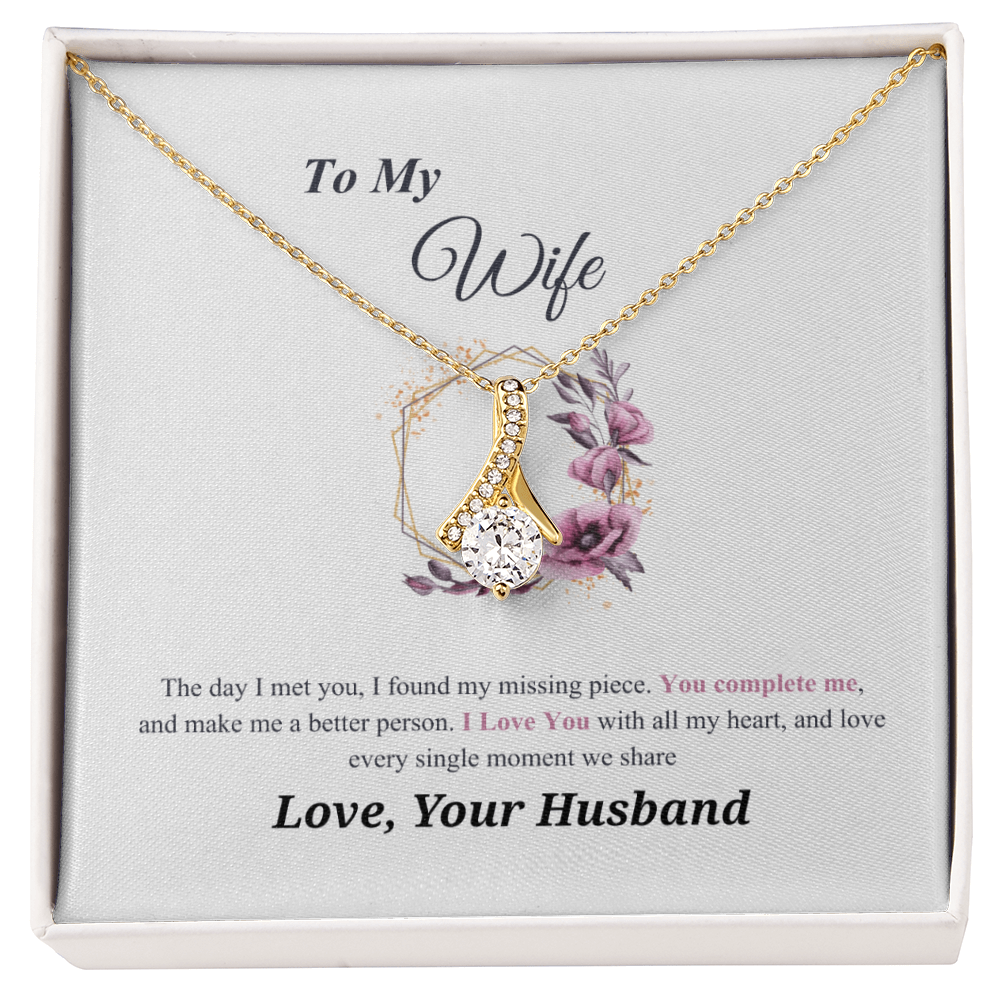 To my Wife massage card necklace