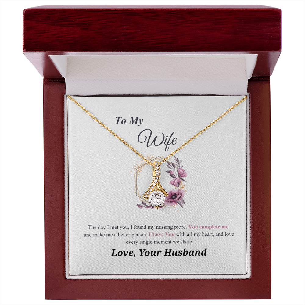 To my Wife massage card necklace