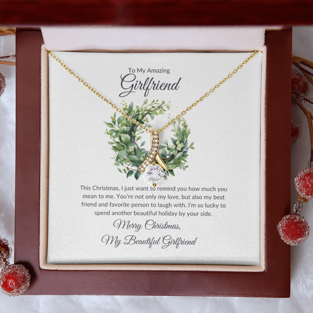 Christmas Gift for Girlfriend – Merry Christmas Love Knot Necklace