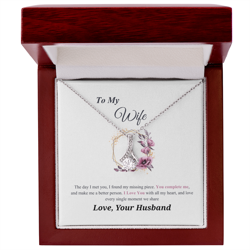 To my Wife massage card necklace