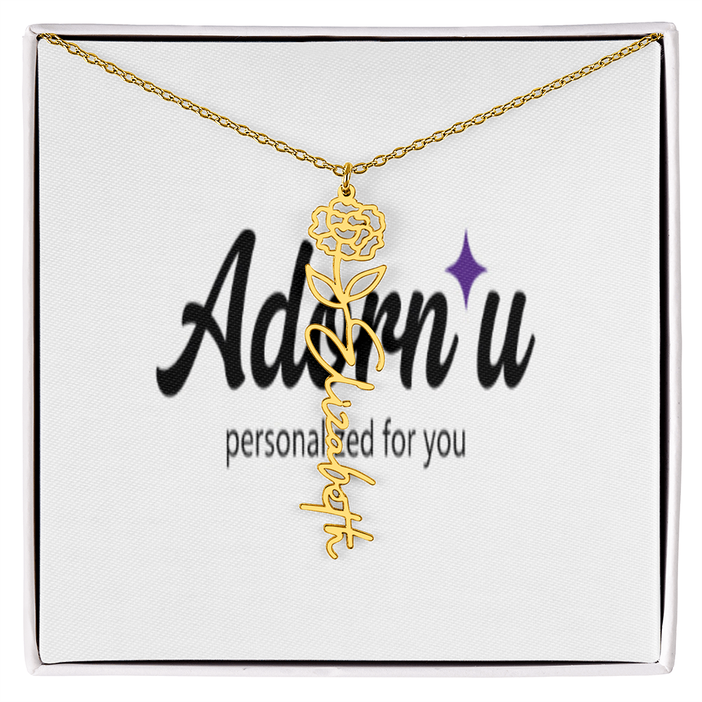 Flower Name Necklace