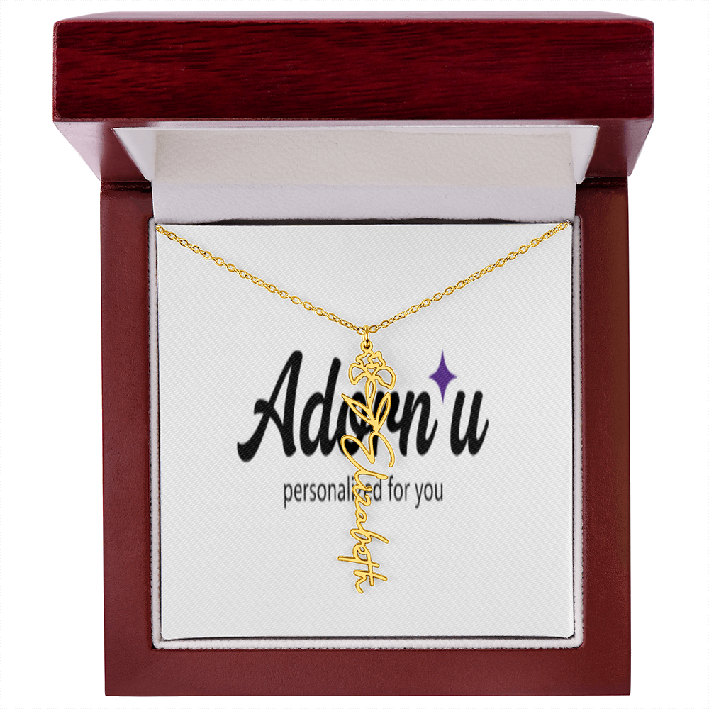 Flower Name Necklace