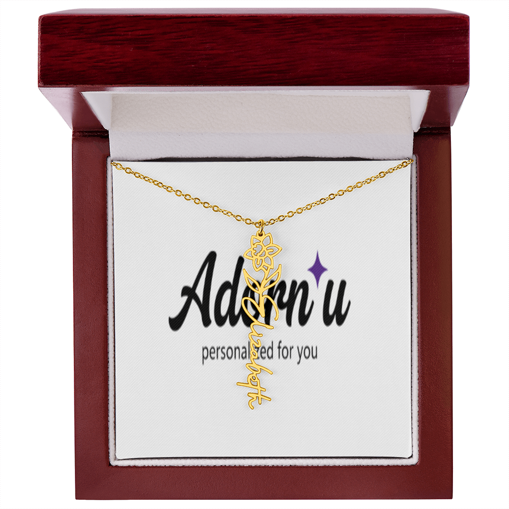 Flower Name Necklace
