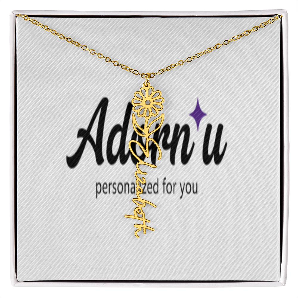Flower Name Necklace