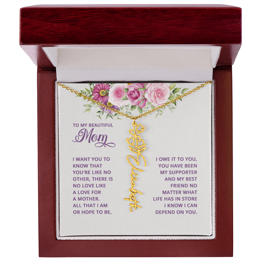 To my mom Flowername Necklace