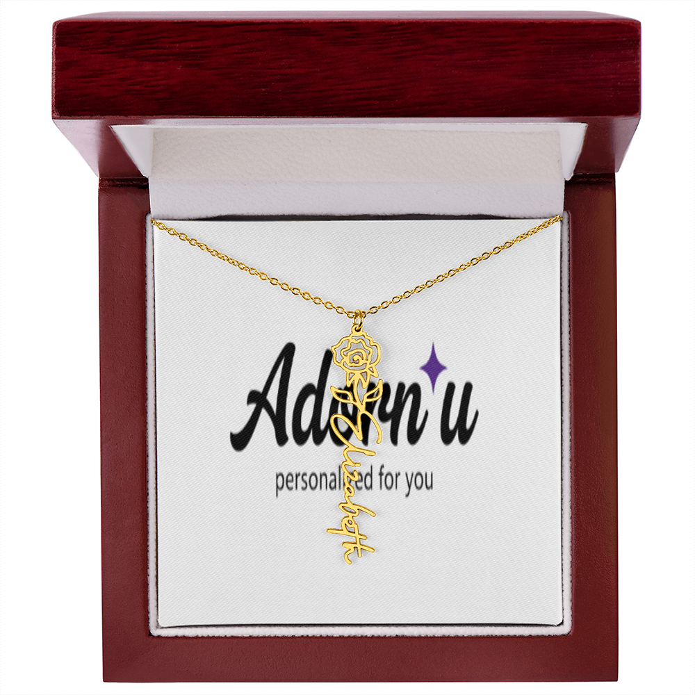 Flower Name Necklace