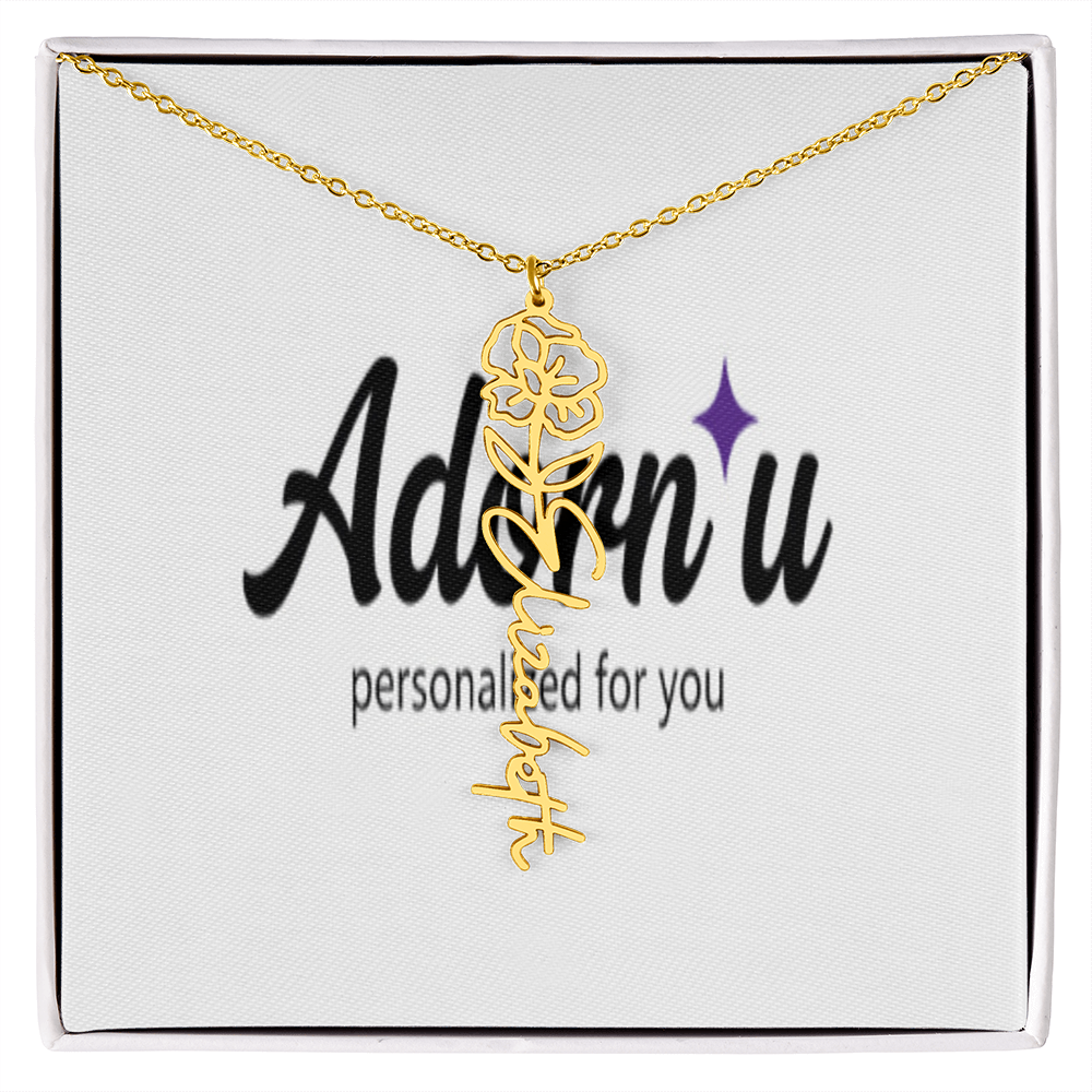Flower Name Necklace