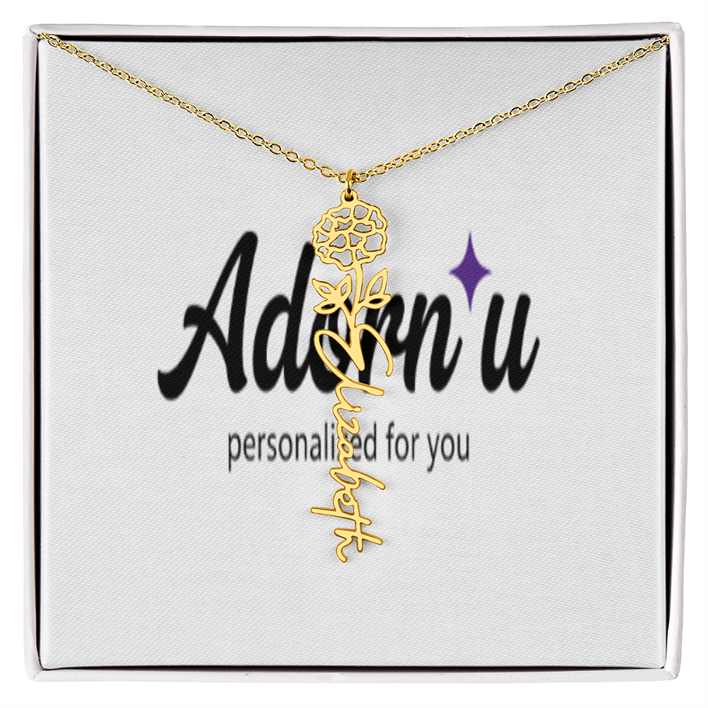 Flower Name Necklace