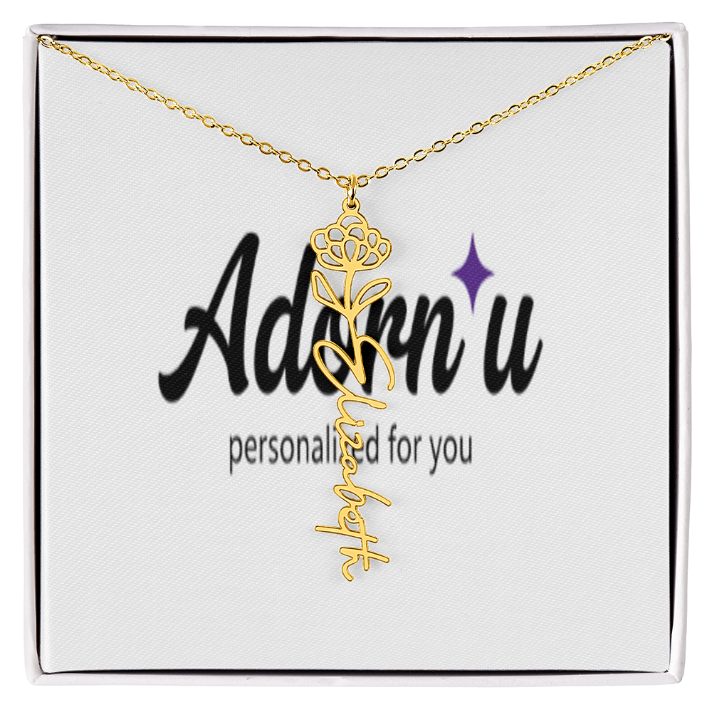 Flower Name Necklace