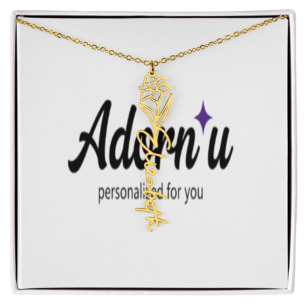 Flower Name Necklace