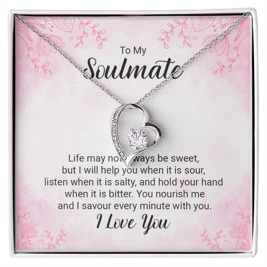 To my Soulmate Massage Card Necklace