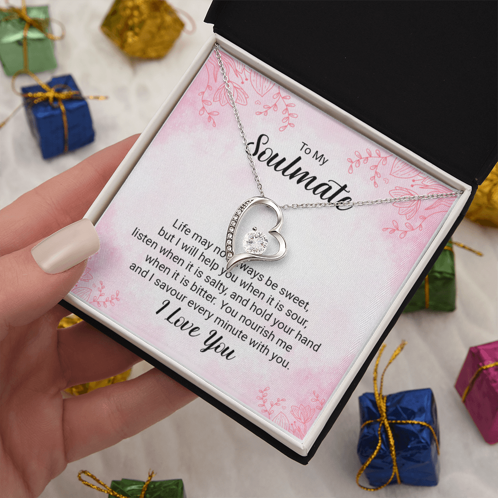 To my Soulmate Massage Card Necklace