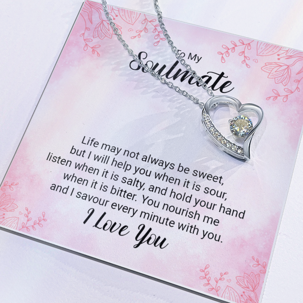 To my Soulmate Massage Card Necklace