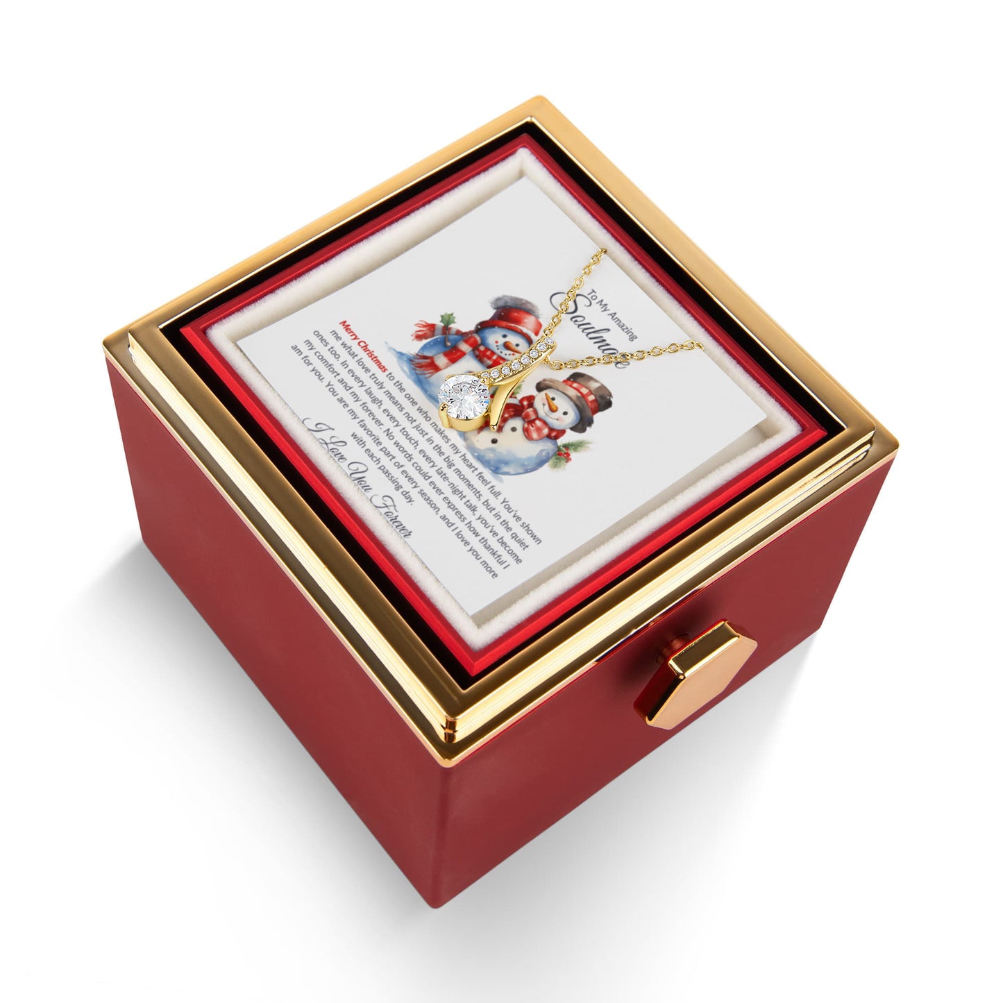 Christmas Gift for Soulmate – Necklace with Rose Gift Box