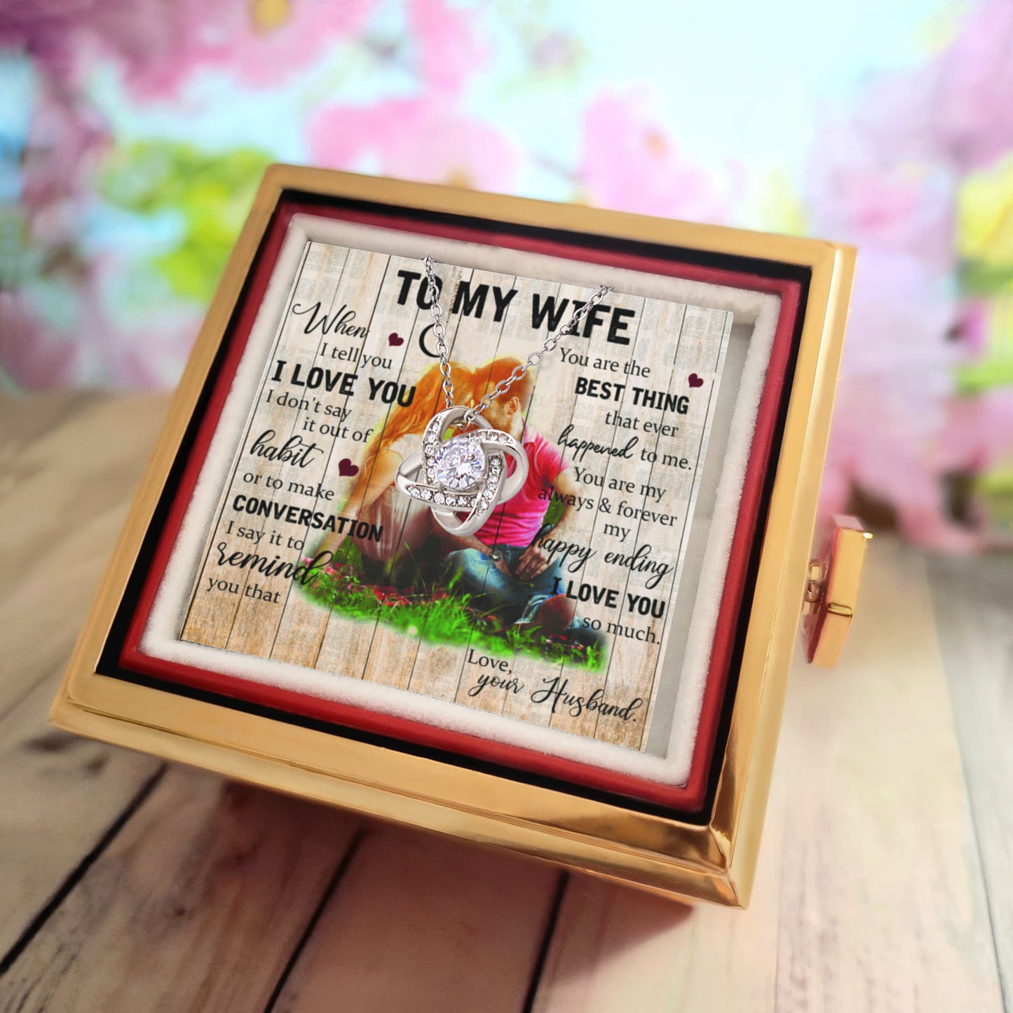 To my Wife Rotating Rose Gift Box
