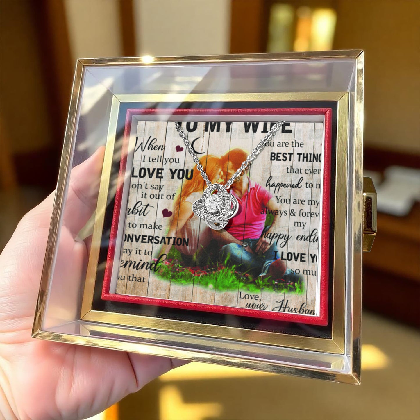 To my Wife Rotating Rose Gift Box