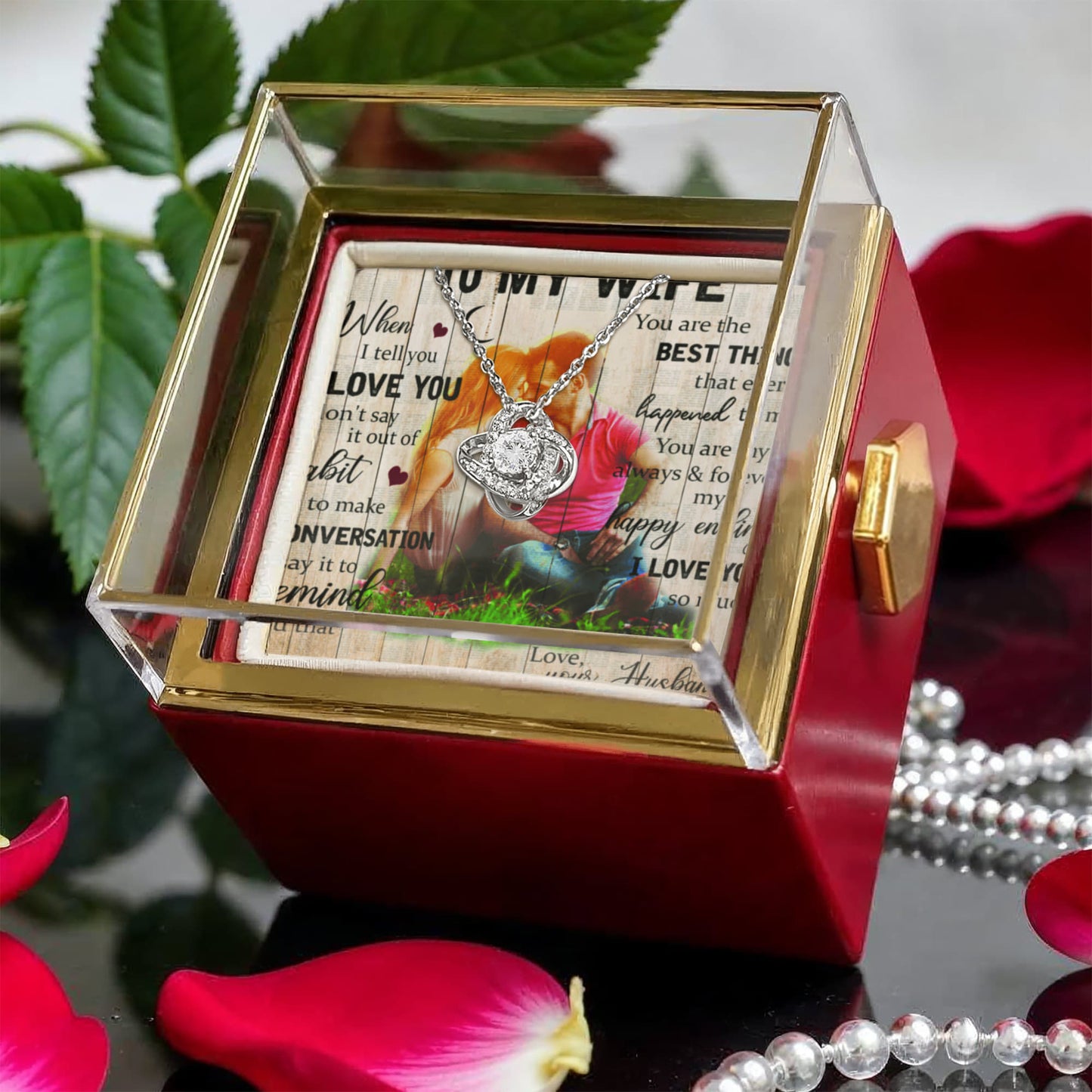 To my Wife Rotating Rose Gift Box