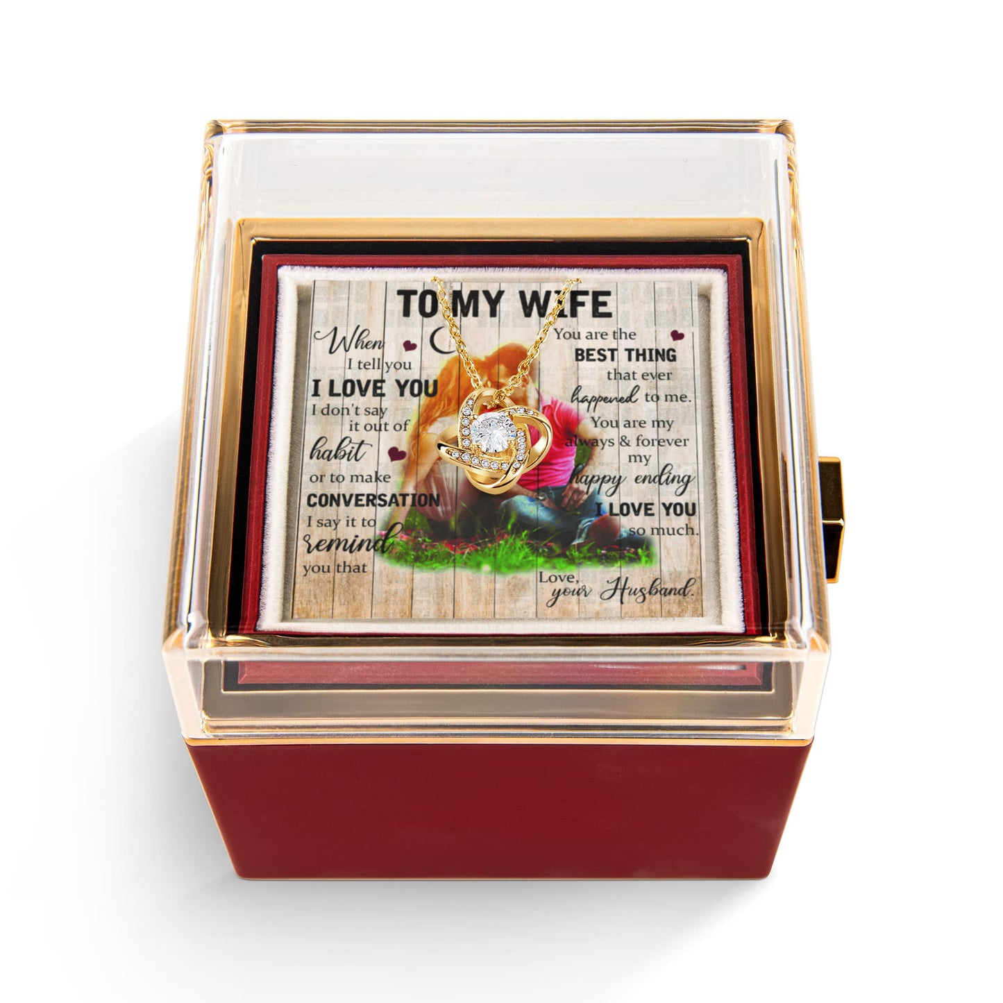 To my Wife Rotating Rose Gift Box