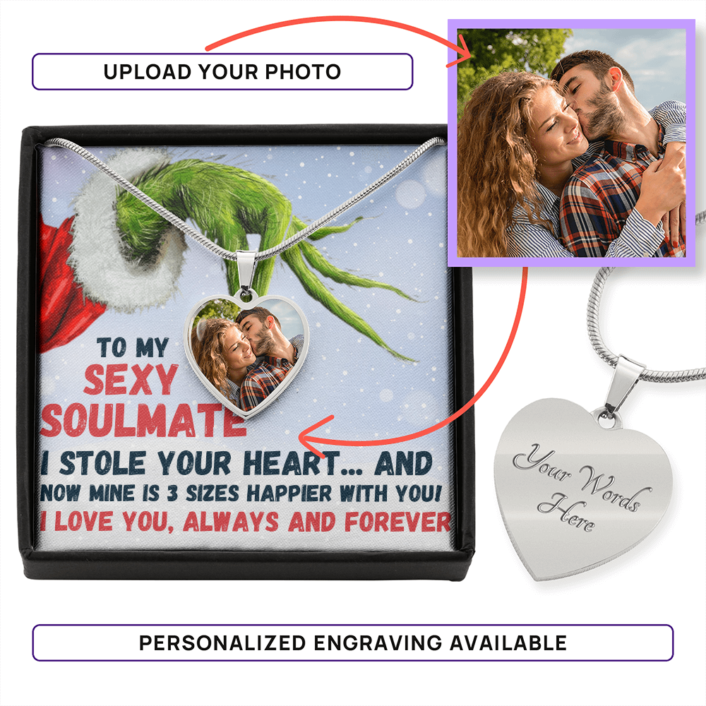 Personalized Heart Necklace with Photo & Message Card – Gift for Him or Her
