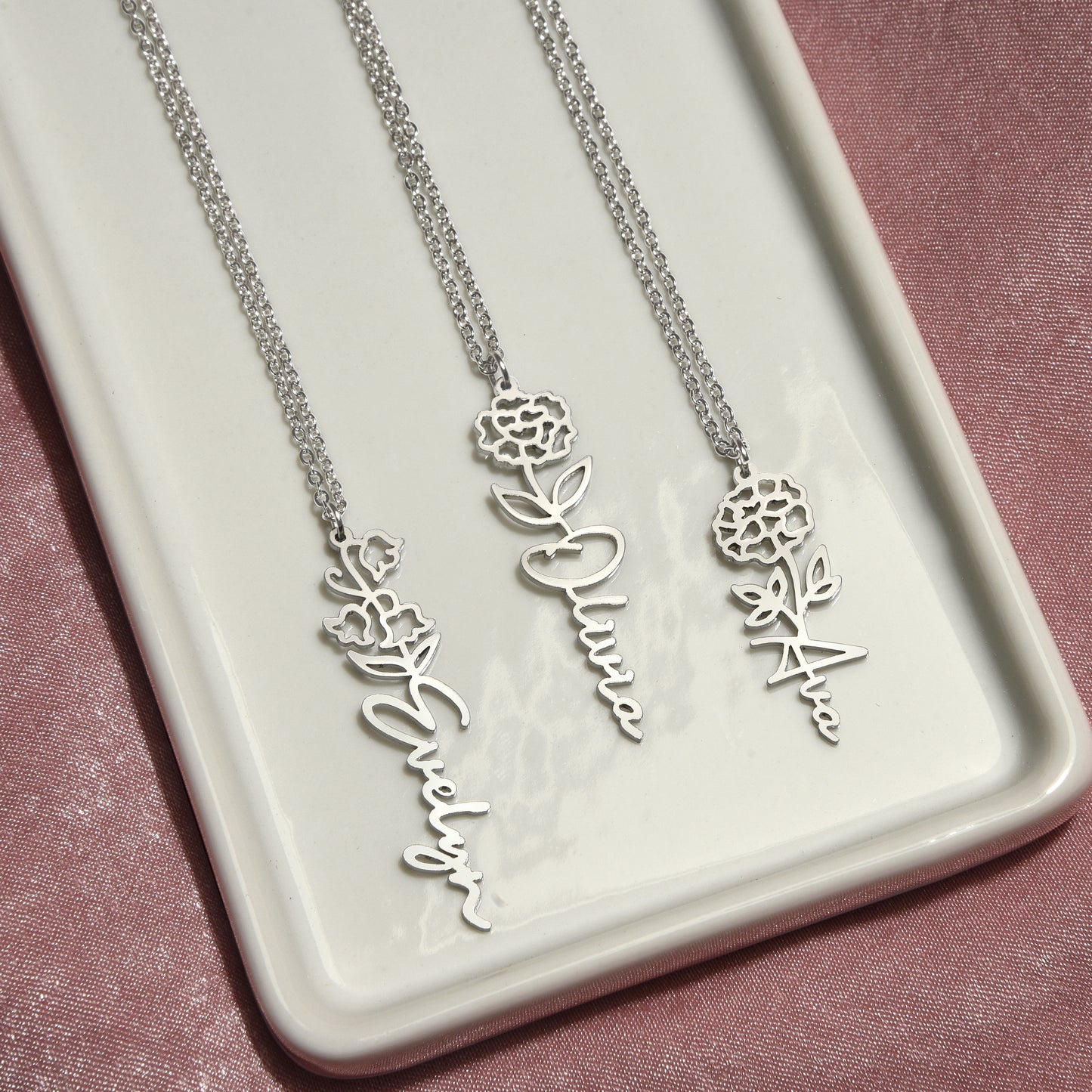 To my mom - Flowername Necklace