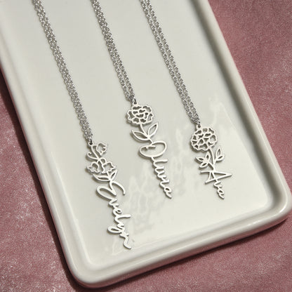 To my mom - Flowername Necklace