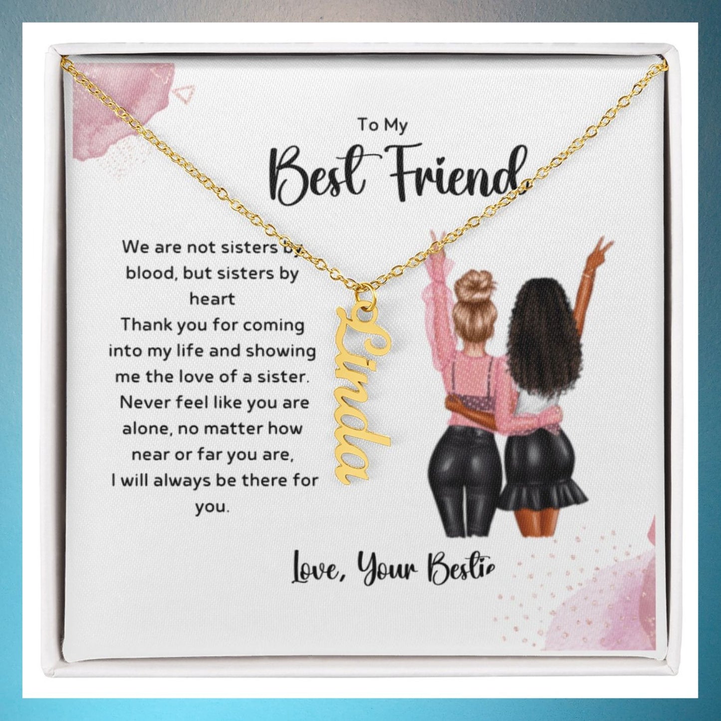 To my Bestie - Personalized Vertical Name Necklace
