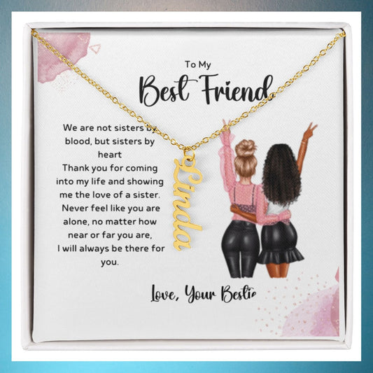 To my Bestie - Personalized Vertical Name Necklace