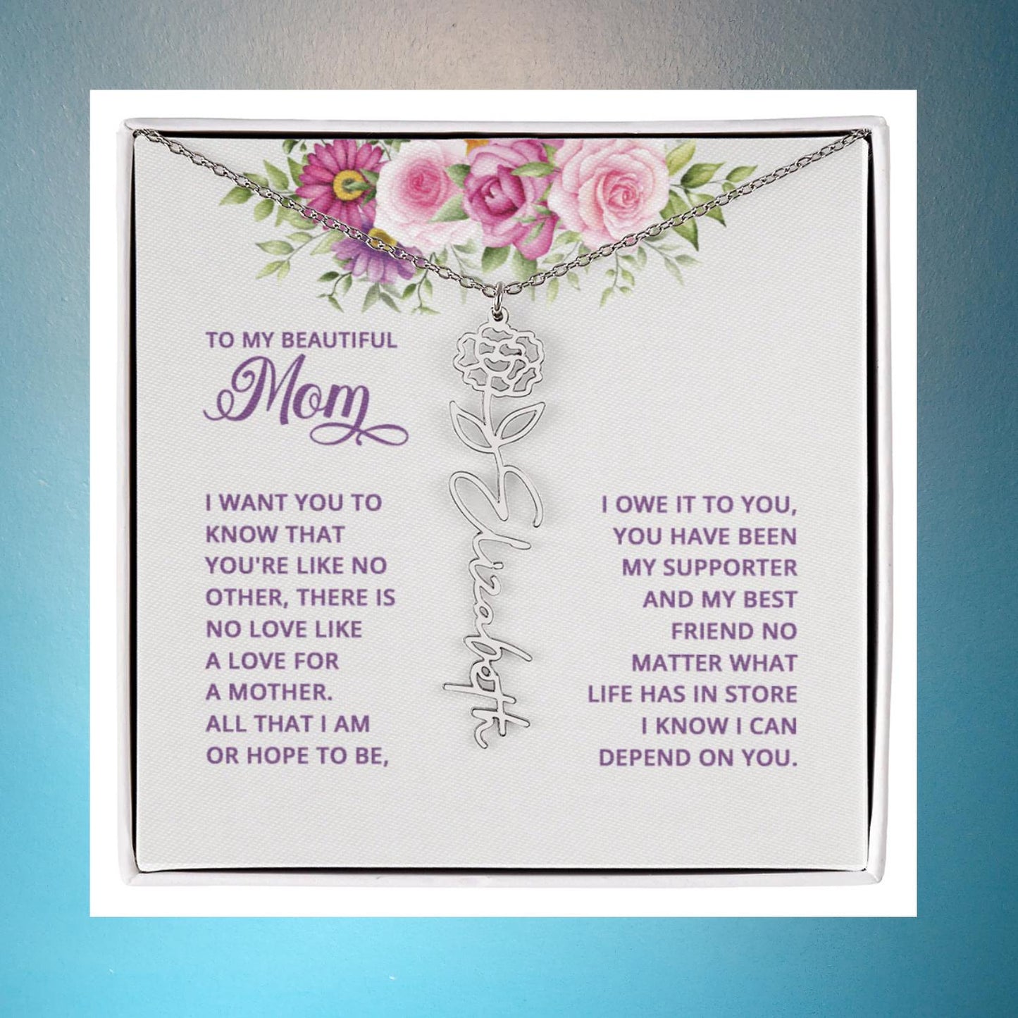 To my mom - Flowername Necklace