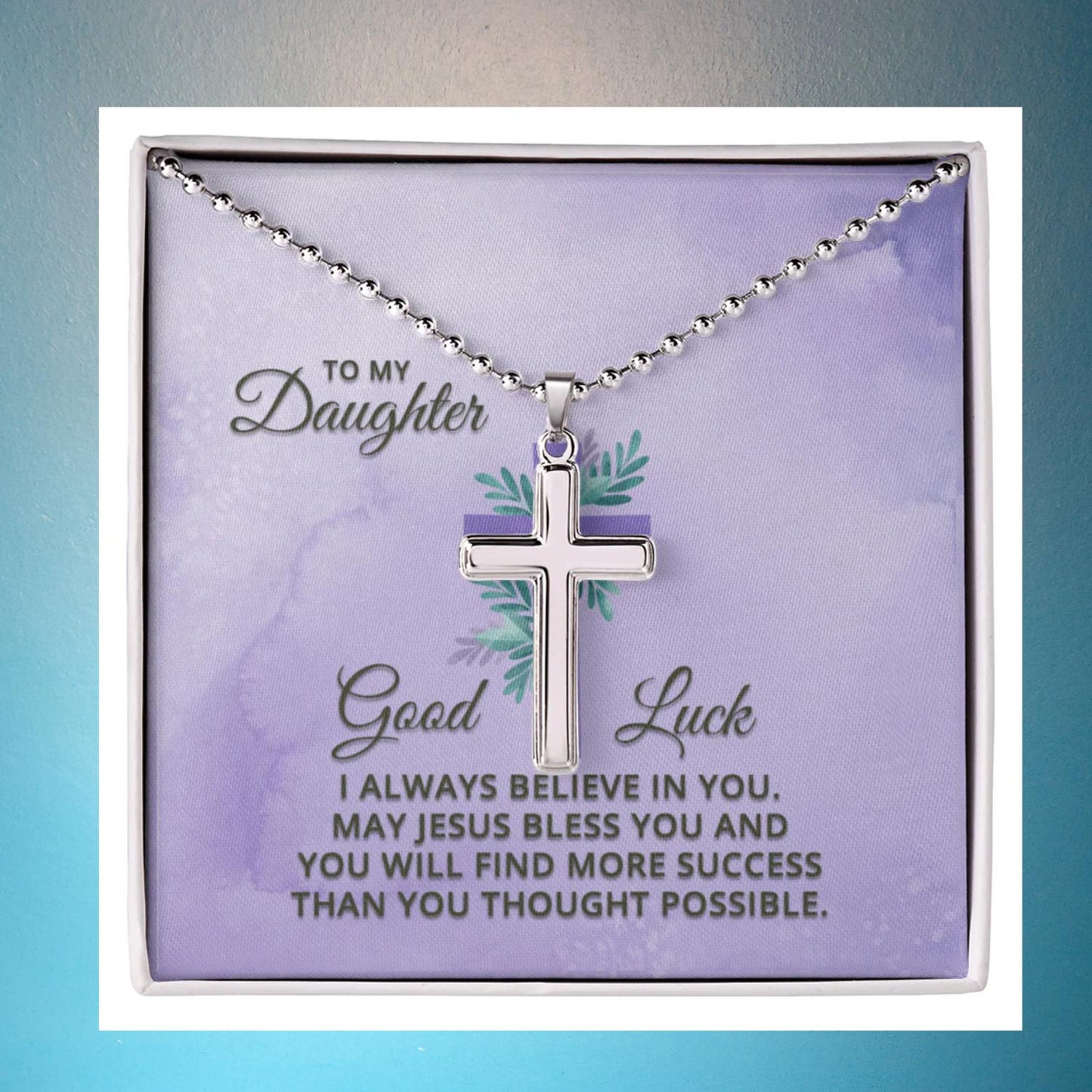 To my Daughter - Massage Card Necklace