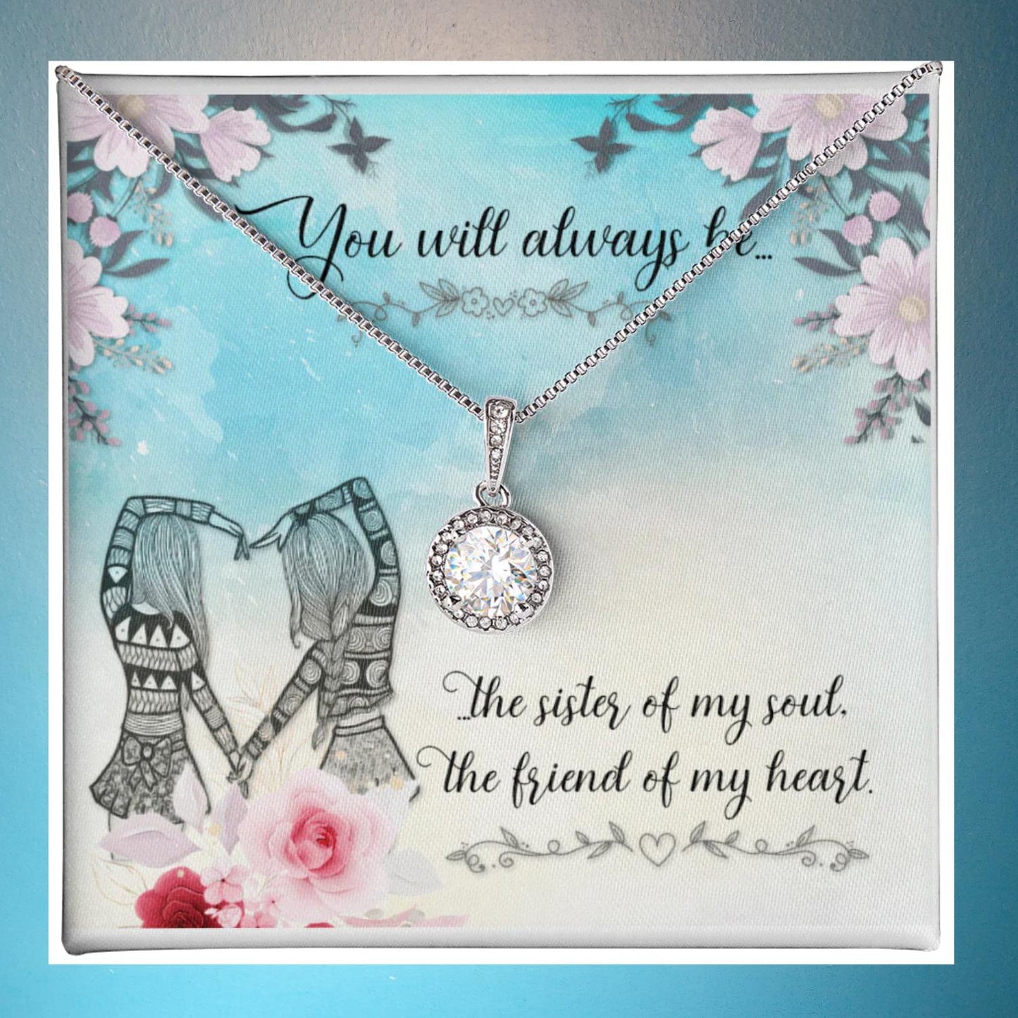 Sister - Eternal Hope Massage card Necklace