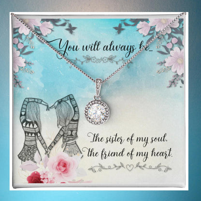 Sister - Eternal Hope Massage card Necklace