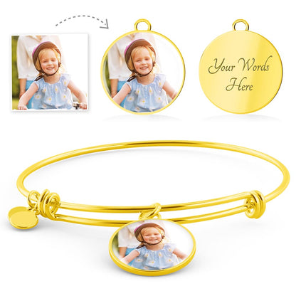 Custom Photo Bracelet Christmas Gift – Personalized Heart Bangle for Soulmate