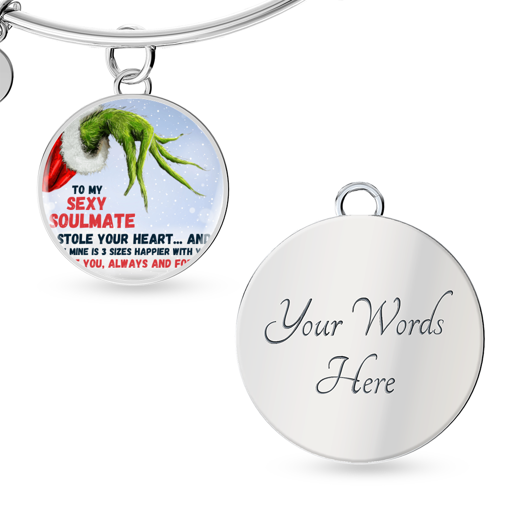 Custom Photo Bracelet Christmas Gift – Personalized Heart Bangle for Soulmate