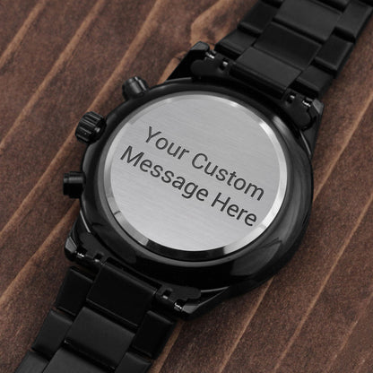 Non Message Card Black Chrograph Watch