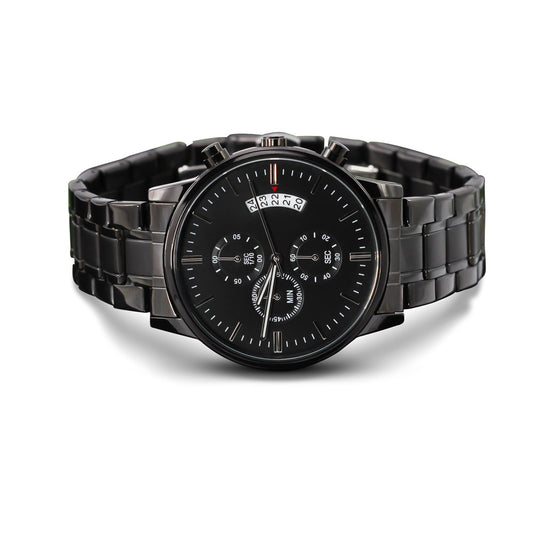 Non Message Card Black Chrograph Watch