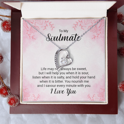 To my Soulmate Massage Card Necklace