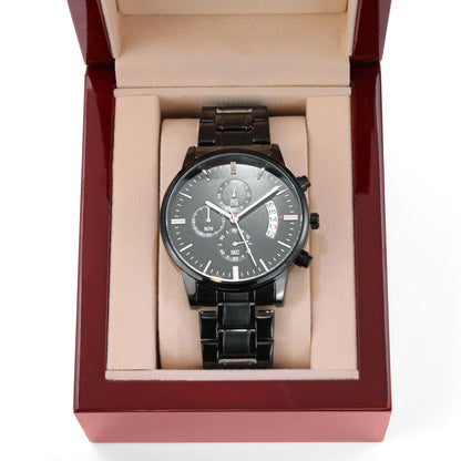 Non Message Card Black Chrograph Watch