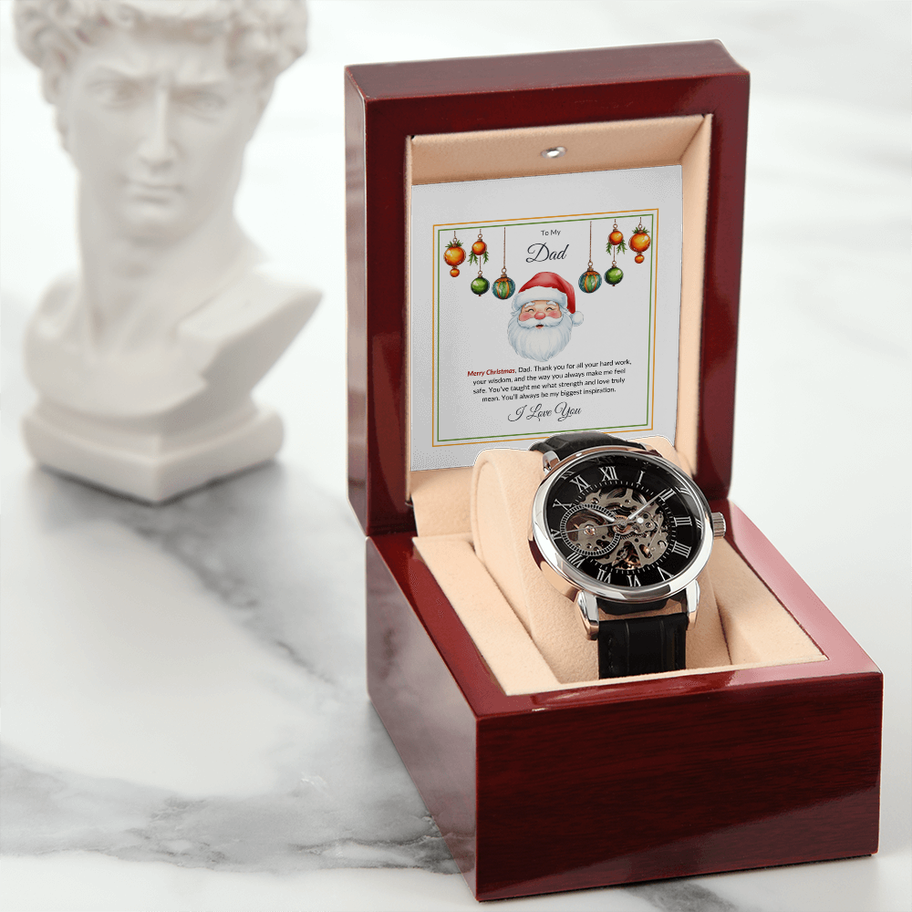 Christmas Gift for Dad – Luxury Watch with Merry Christmas Message Card