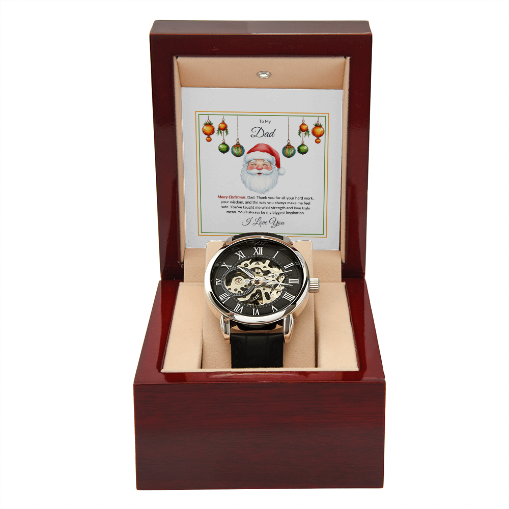 Christmas Gift for Dad – Luxury Watch with Merry Christmas Message Card