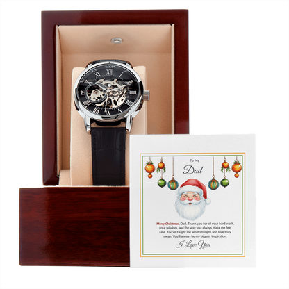 Christmas Gift for Dad – Luxury Watch with Merry Christmas Message Card